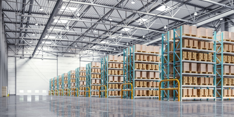 Empty warehouse in logistic center,Warehouse for storage and distribution centers